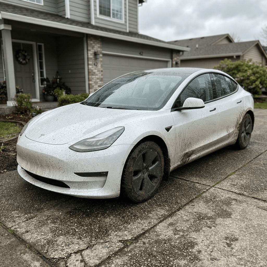 Tesla Model 3 before Premium Detail in Covington