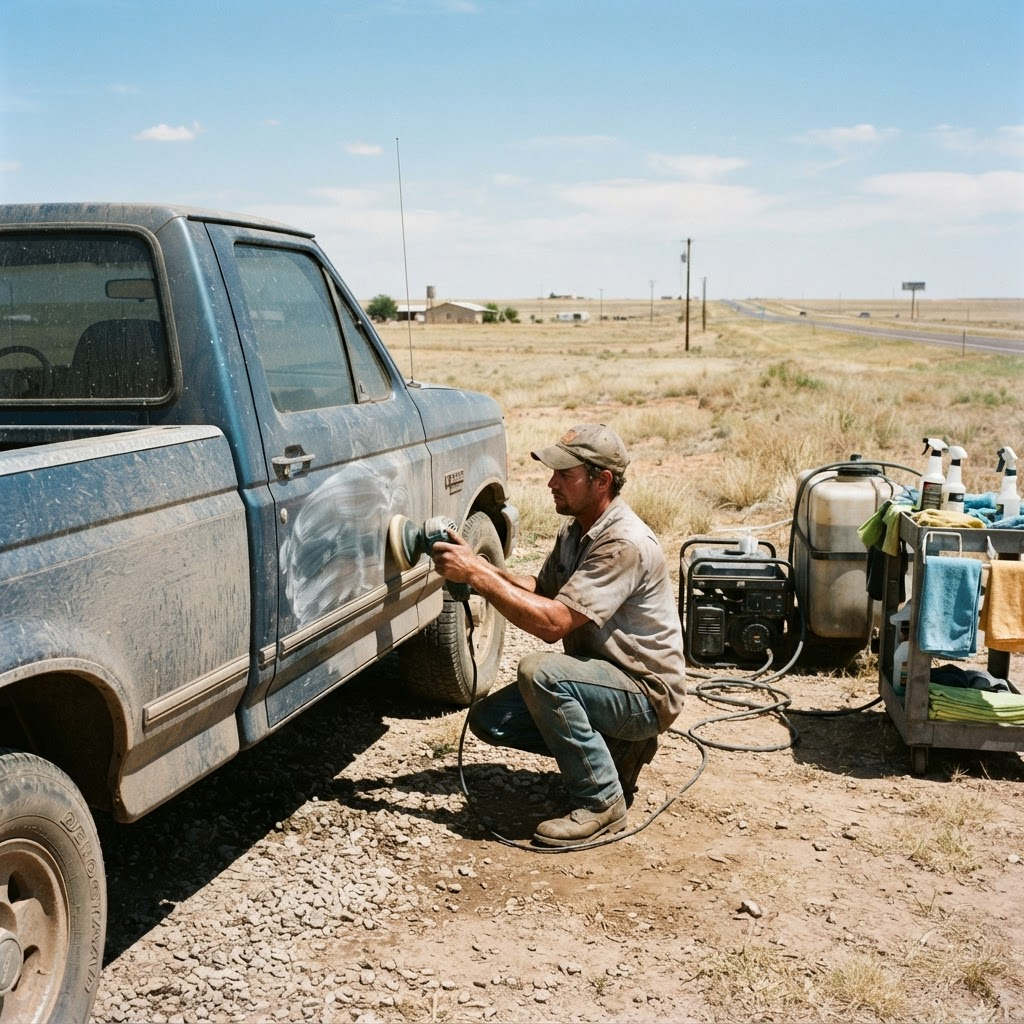 Mobile car detailing service setup serving Amarillo, TX