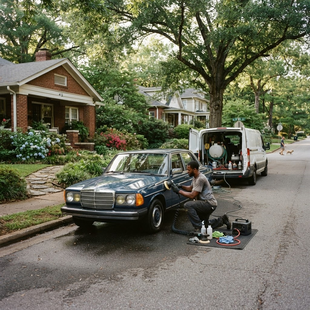 Mobile car detailing service setup serving Birmingham, AL