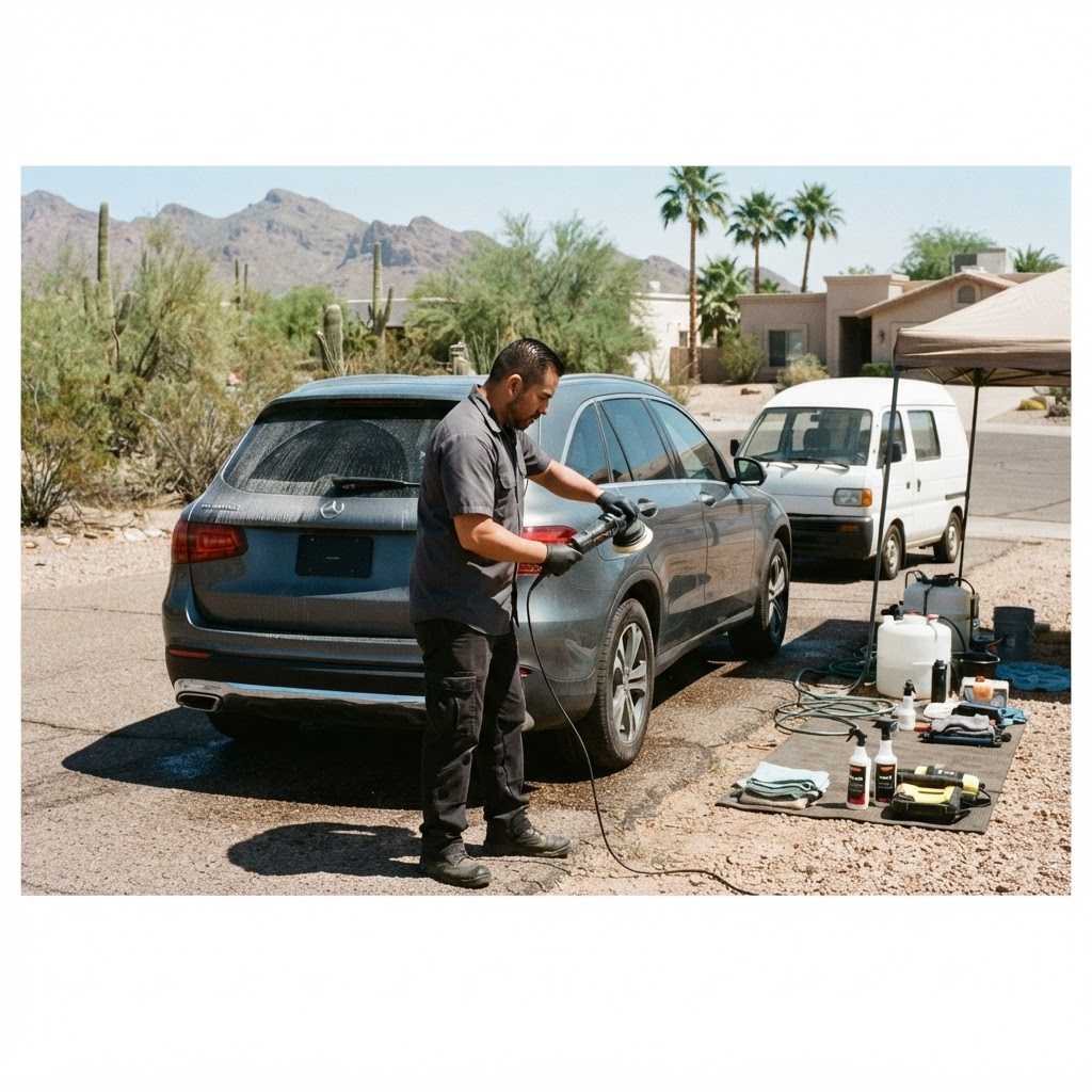 Mobile car detailing service setup serving Chandler, AZ