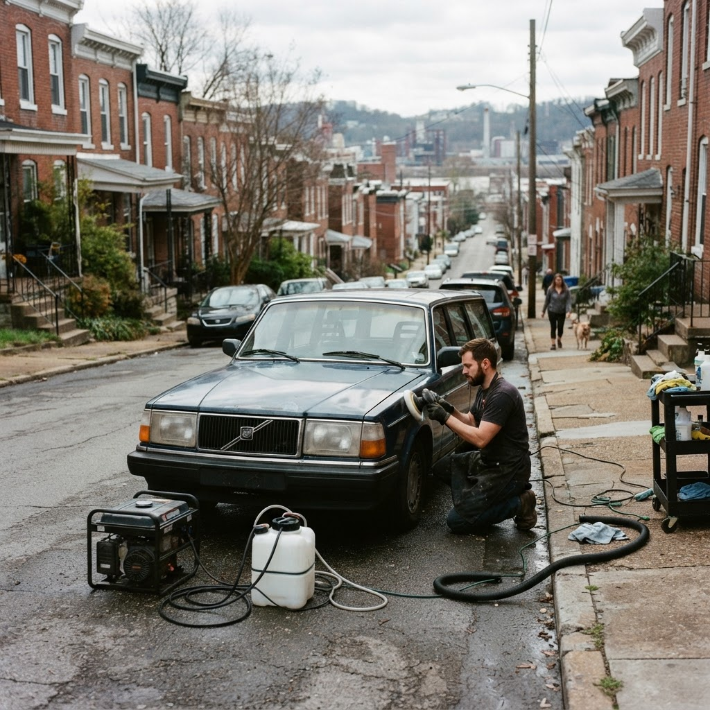 Mobile car detailing service setup serving Covington, KY