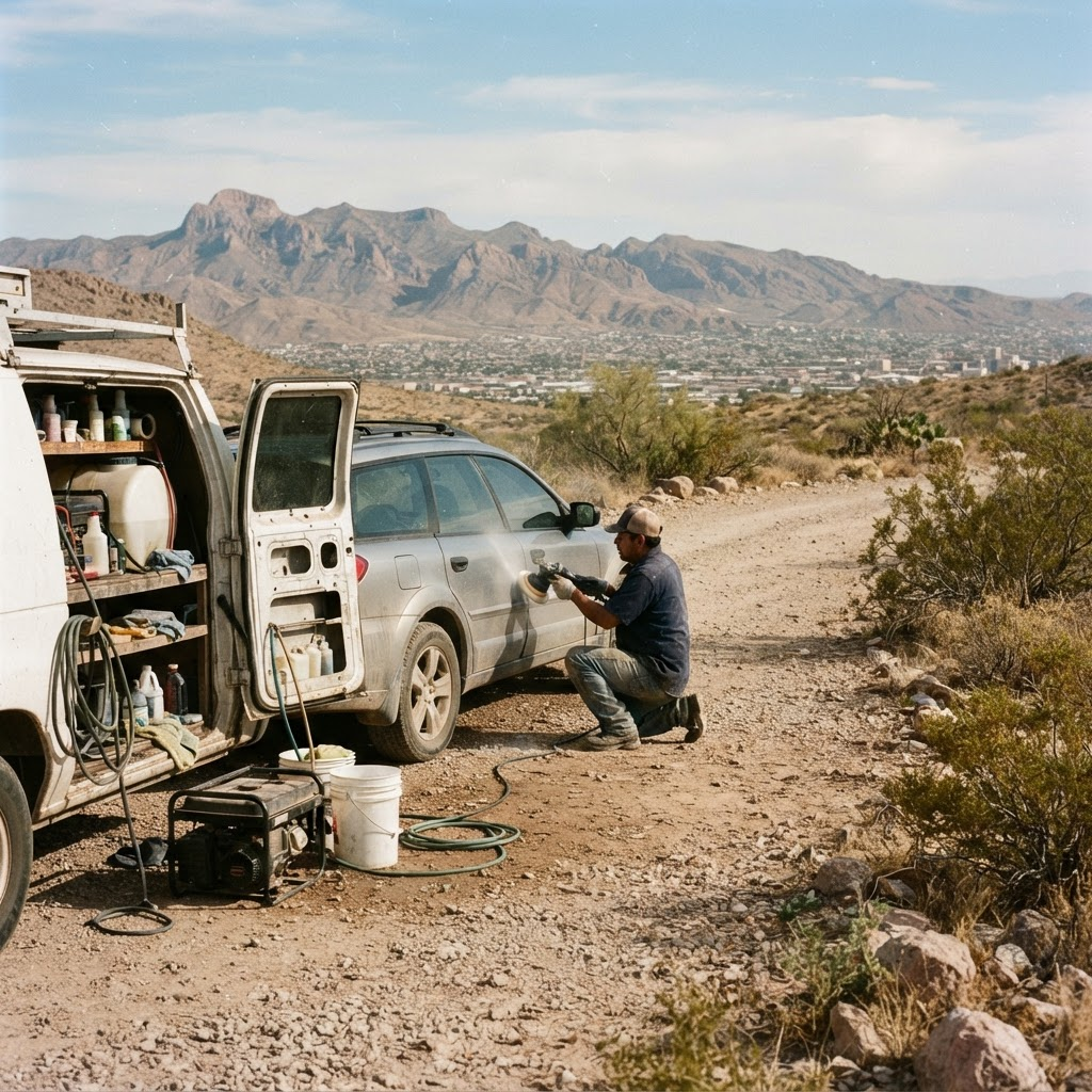 Mobile car detailing service setup serving El Paso, TX