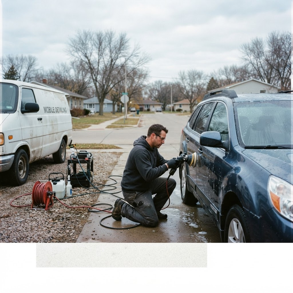 Mobile car detailing service setup serving Fargo, ND