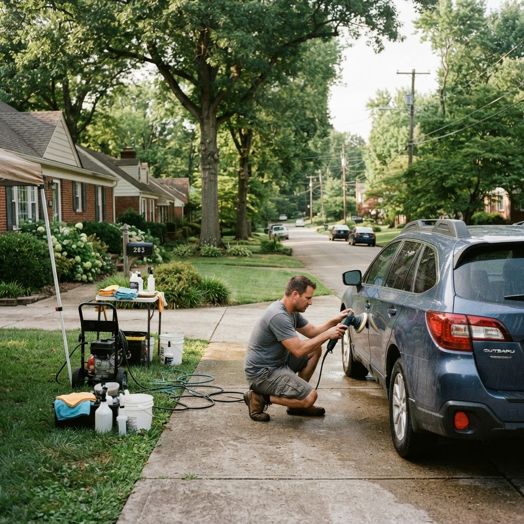 Mobile car detailing service setup serving Florence, KY