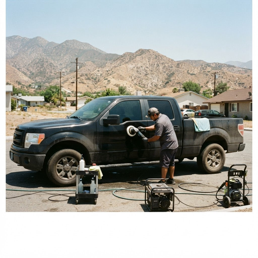 Mobile car detailing service setup serving Fontana, CA