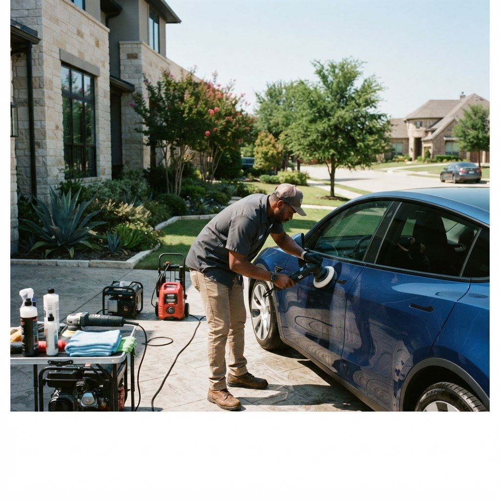 Mobile car detailing service setup serving Frisco, TX
