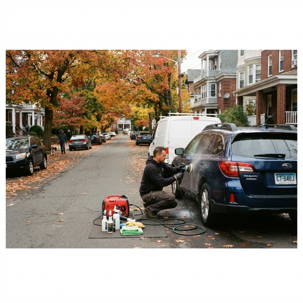 Mobile car detailing service setup serving Hartford, CT