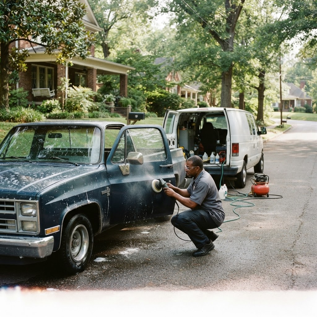 Mobile car detailing service setup serving Little Rock, AR