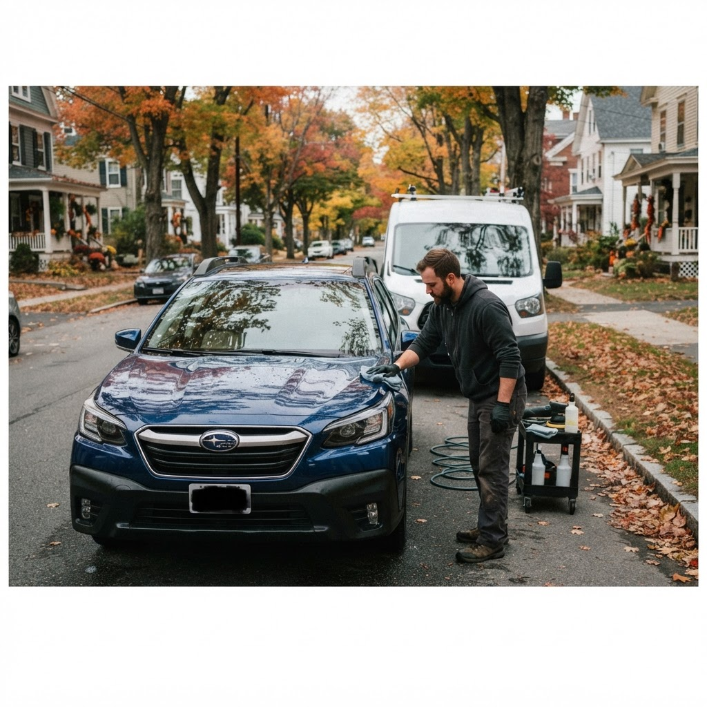 Mobile car detailing service setup serving Manchester, NH