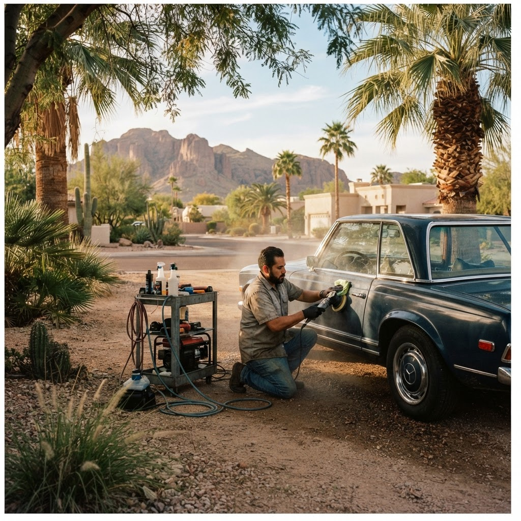 Mobile car detailing service setup serving Mesa, AZ