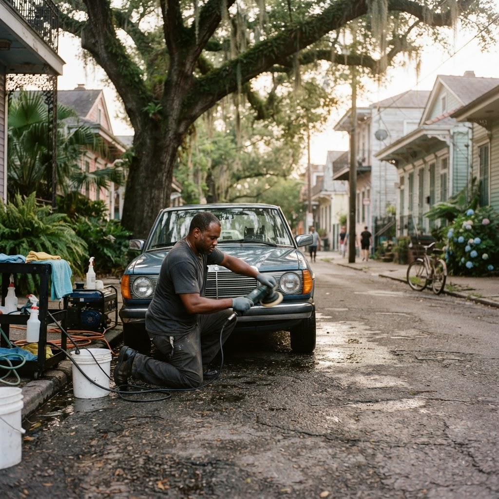 Mobile car detailing service setup serving New Orleans, LA