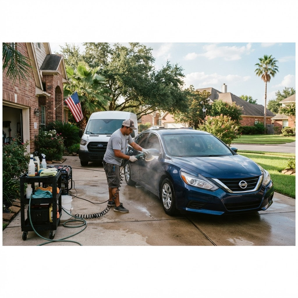 Mobile car detailing service setup serving Pearland, TX