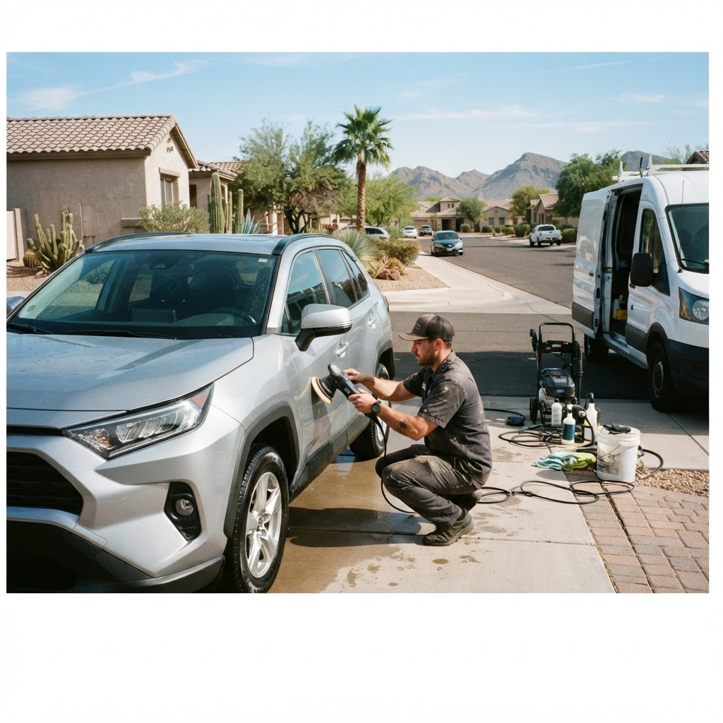 Mobile car detailing service setup serving Peoria, AZ