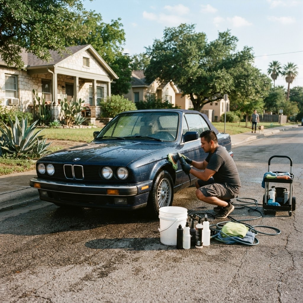 Mobile car detailing service setup serving San Antonio, TX