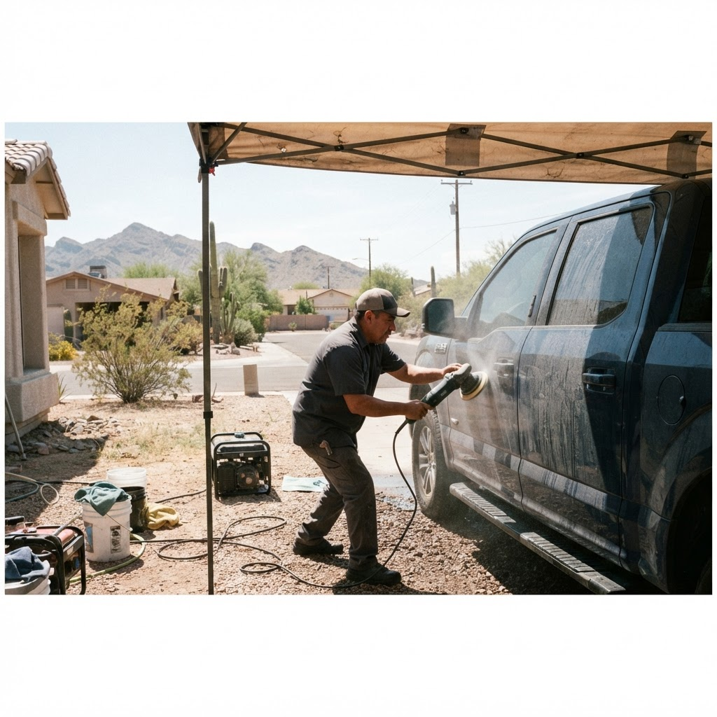 Mobile car detailing service setup serving Surprise, AZ