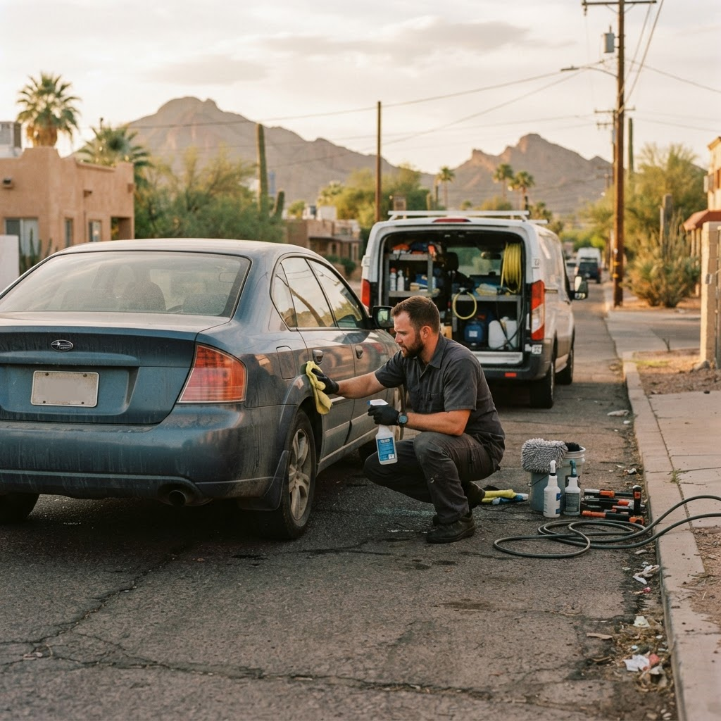 Mobile car detailing service setup serving Tempe, AZ