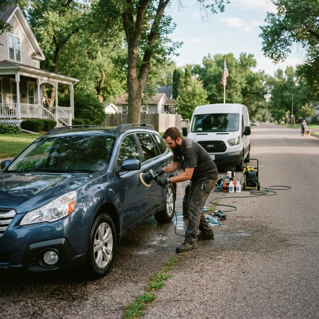 Mobile car detailing service setup serving Vermillion, SD