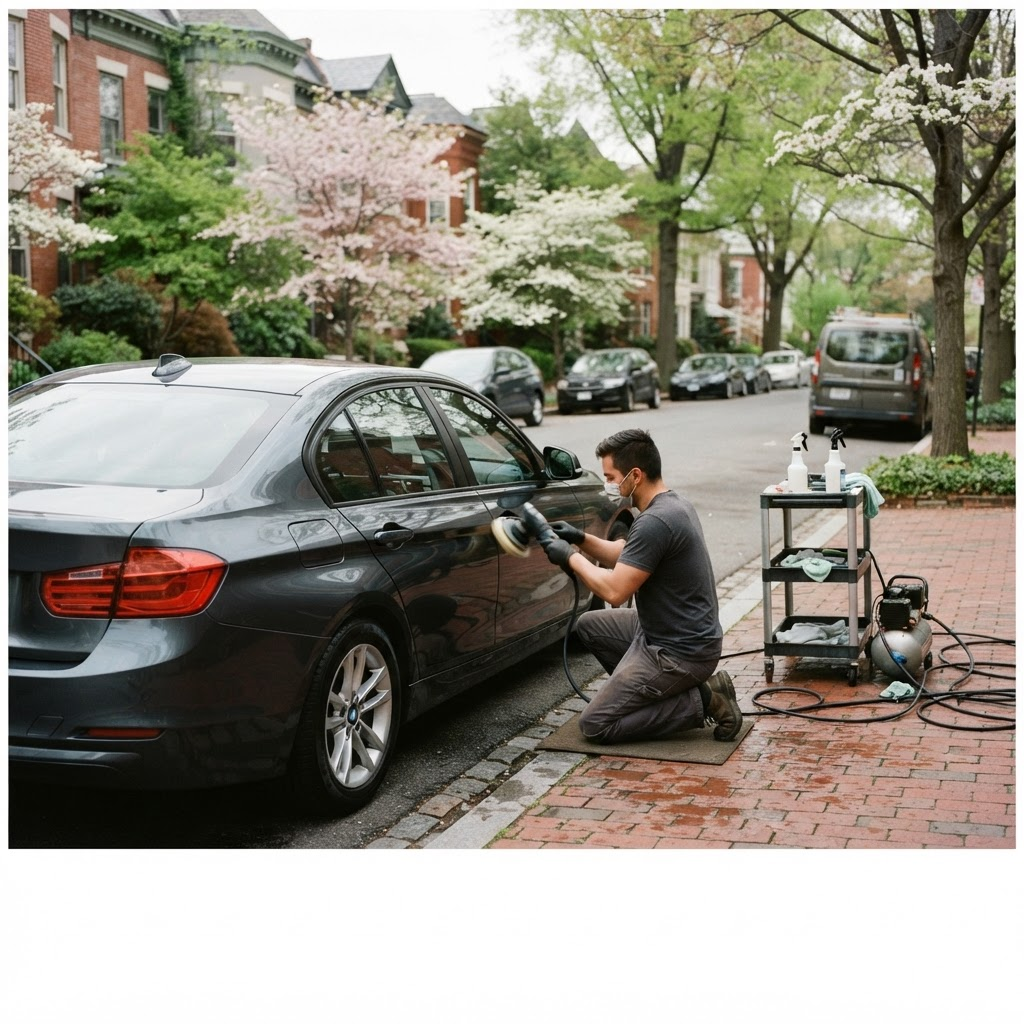 Mobile car detailing service setup serving Washington, DC
